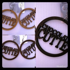 Chocolate cutie wood earrings
